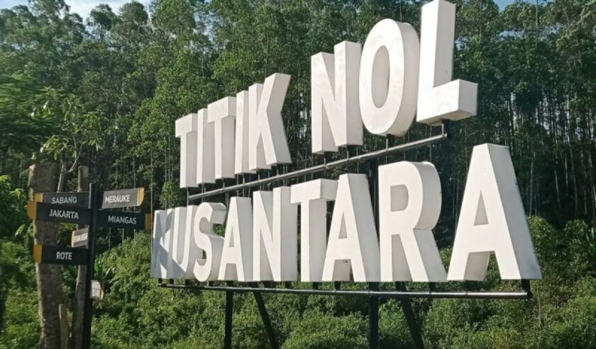 Titik Nol Nusantara di wilayah Kecamatan Sepaku, Kabupaten Penajam Paser Utara, Provinsi Kalimantan Timur.