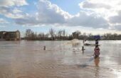 Pemandangan kota Orenburg, Rusia yang dilanda banjir pada 13 April 2024. Foto: Anadolu