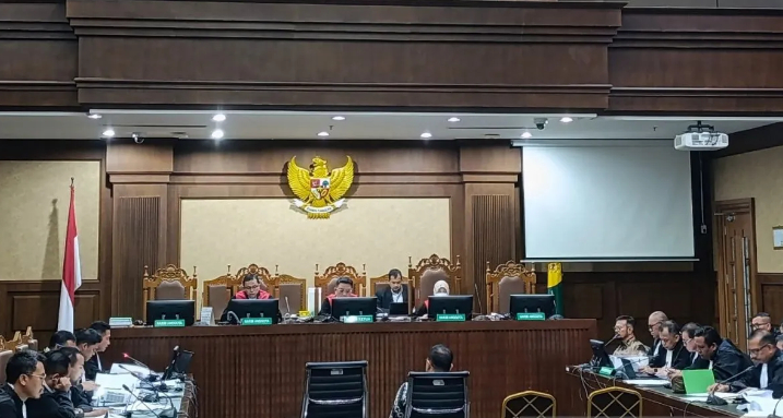 Sidang pemeriksaan saksi kasus pemerasan dan gratifikasi di lingkungan Kementan RI dengan terdakwa Syahrul Yasin Limpo di Pengadilan Tindak Pidana Korupsi (Tipikor) Jakarta, Rabu (17/4/2024).