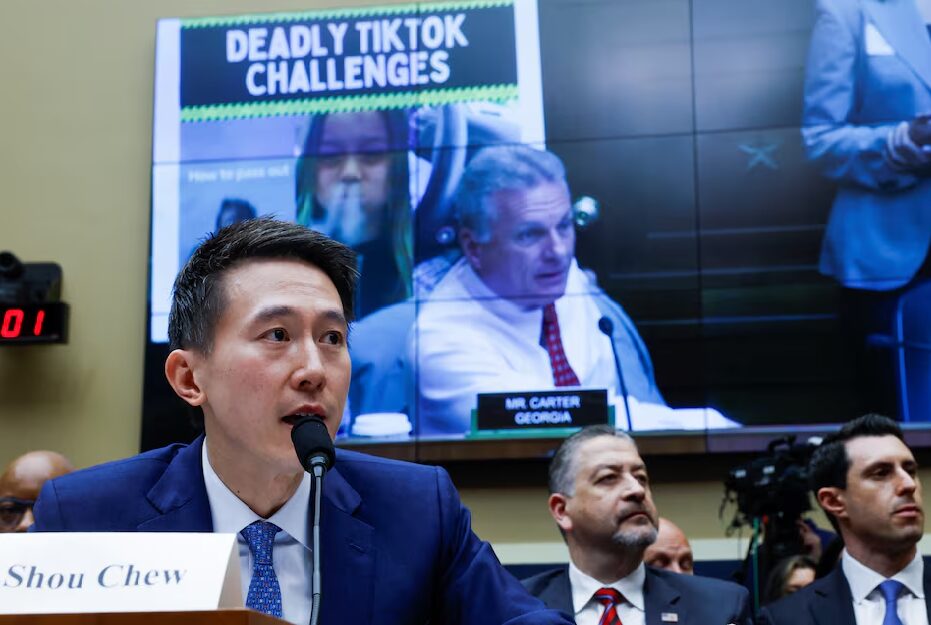 Shou Zi Chew CEO TikTok dalam Kongres di AS. Foto: Reuters