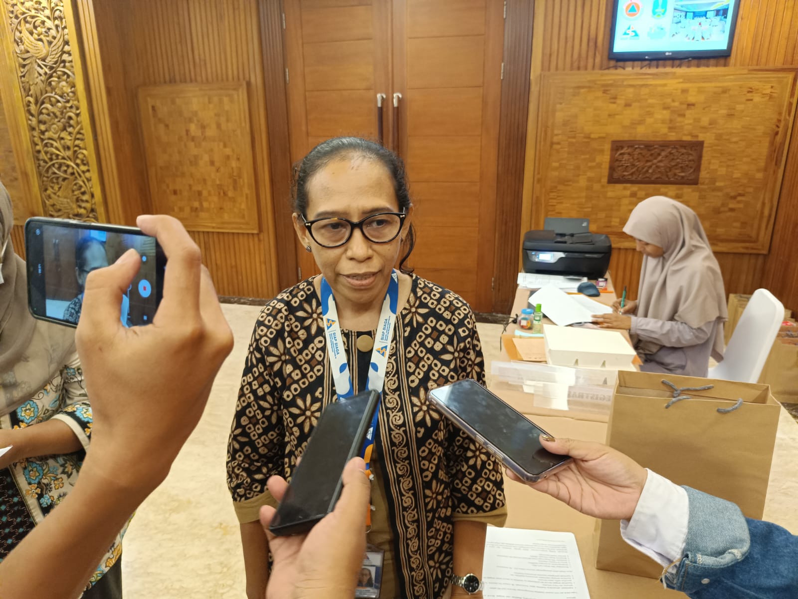 Ancilla Bere Koordinator Program Siap Siaga di sela-sela kegiatan lokakarya pengenalan dan inisiasi Unit Layanan Disabilitas Penanggulangan Bencana (ULD-PB) Jatim di Surabaya, pada Selasa (2/4/2024). Foto: Risky suarasurabaya.net