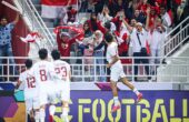 Selebrasi Rafael Struick penyerang Timnas U-23 setelah mencetak gol ke gawang Korea Selatan pada perempat final Piala Asia U-23 2024 di Abdullah bin Khalifa Stadium, Doha, Qatar, Jumat (26/4/2024) dini hari. Foto: PSSI