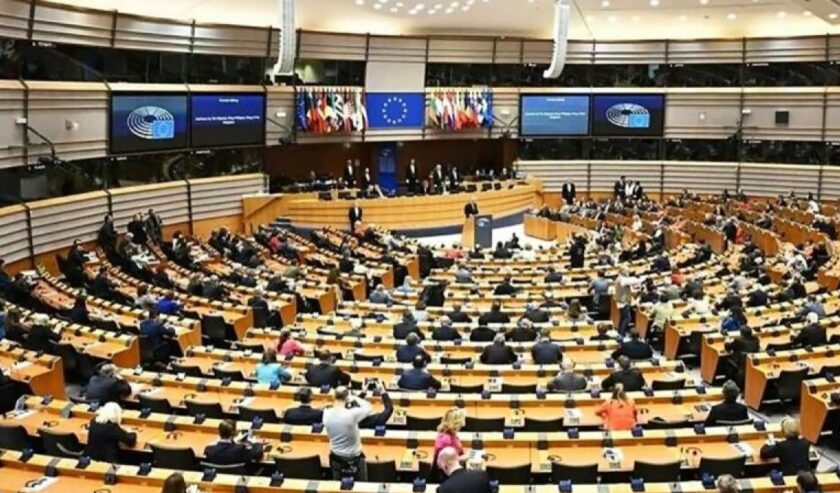 Suasana ruang parlemen Eropa.
