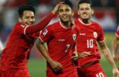 Selebrasi pemain Timnas Indonesia U-23, Marselino Ferdinan, Witan Sulaeman, Justin Hubner