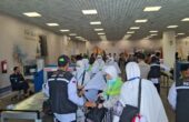 Jemaah haji selepas tiba di Bandara Internasional Amir Muhammad bin Abdul Aziz (AMAA), Madinah, Minggu (12/5/2025). Foto: Antara