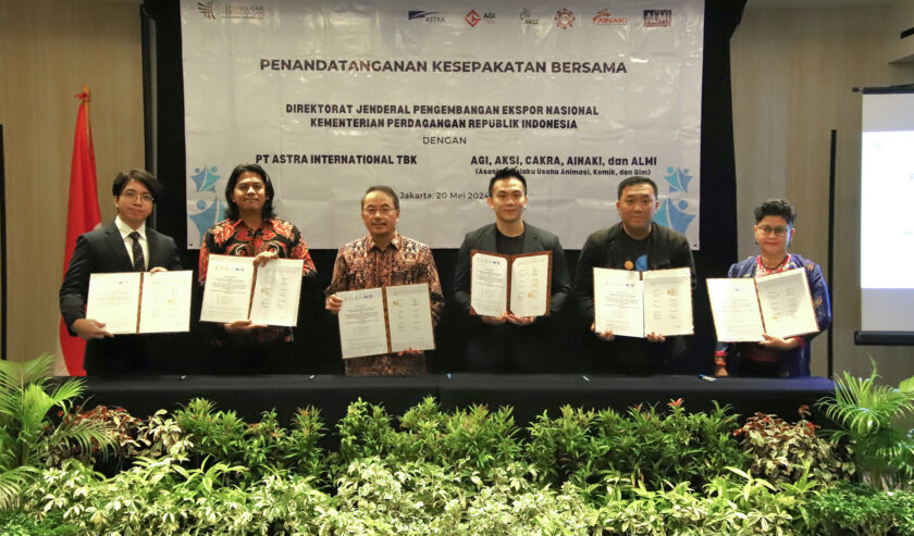 Kementerian Perdagangan (Kemendag) melalui Direktorat Jenderal Pengembangan Ekspor Nasional (PEN) menandatangani dua kesepakatan kerja sama (MoU) untuk mendorong pelaku usaha kecil dan menengah (UKM), Selasa (21/5/2024). Foto: Kemendag