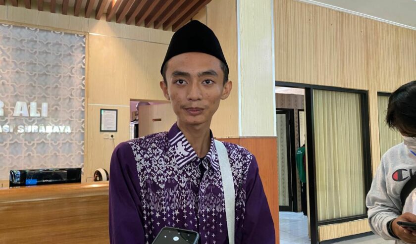 Mochammad Abdul Aziz (18 tahun) pelajar SMK asal Bojonegoro, Sabtu (11/5/2023). Foto: Meilita suarasurabaya.net