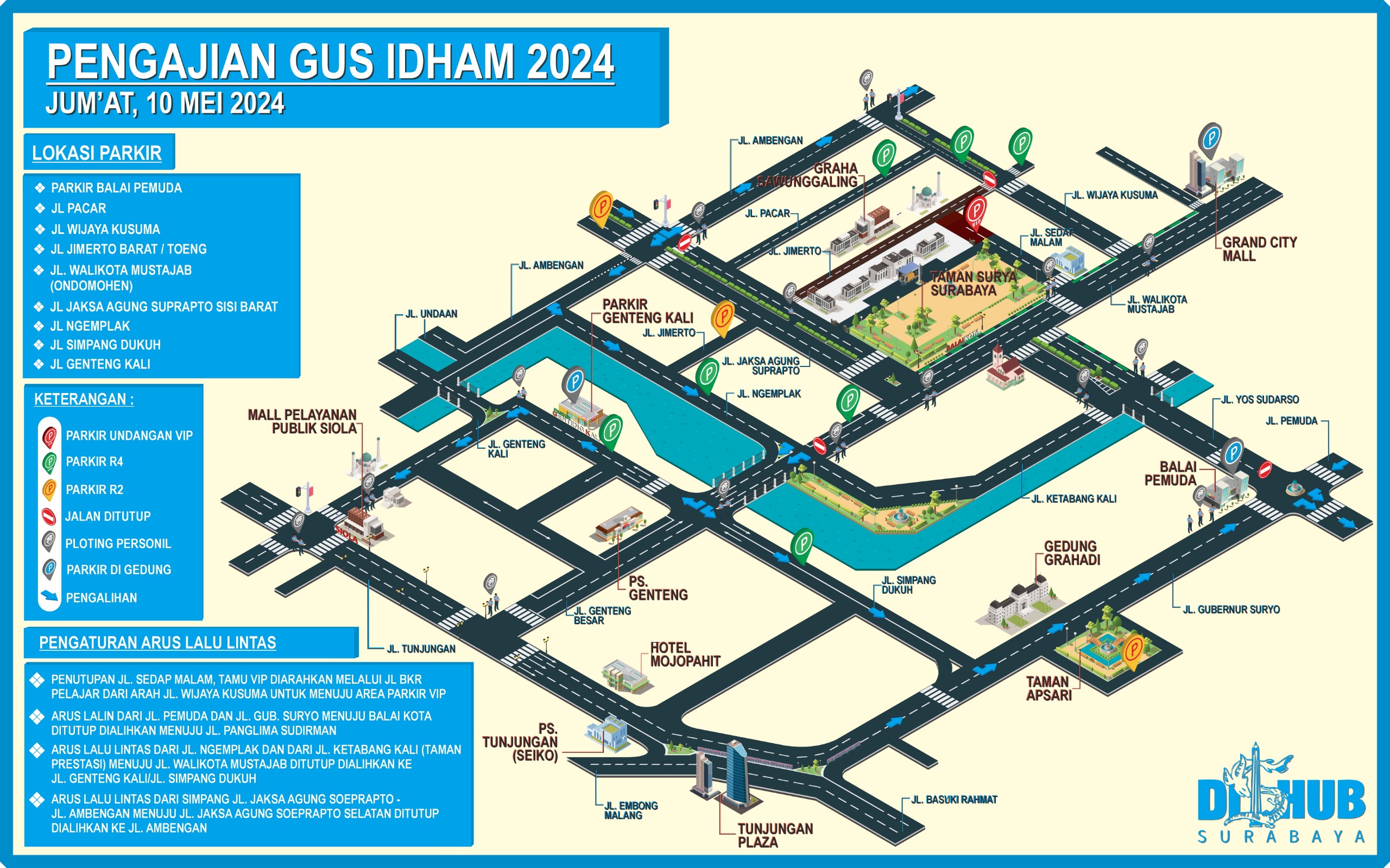 Peta lokasi acara Pengajian Gus Idham 2024, pada Jumat (10/5/2024).