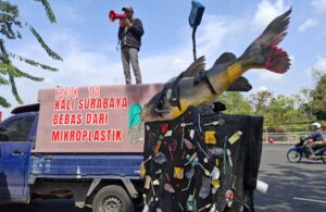 Demo Aktivis Lingkungan Imbas Ikan Mati Massal di Kali Surabaya