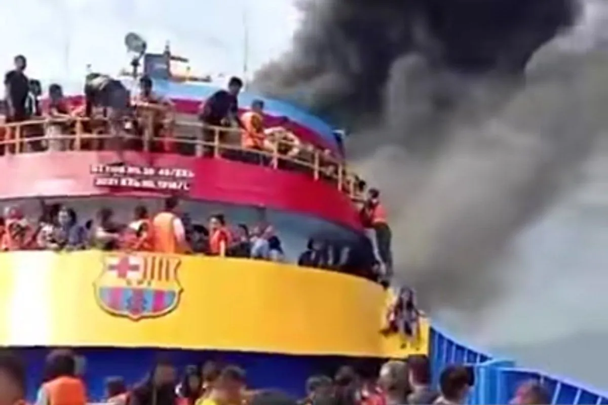Ibu Hamil Dilaporkan Meninggal dalam Kebakaran KM Barcelona di Perairan Talise