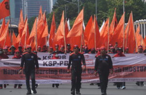 Demo Buruh dan Mahasiswa di Jakarta